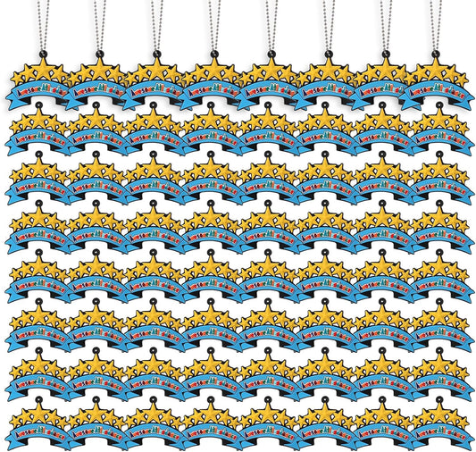 300 Pcs Awesome Attendance Silicone Tags with Chains, Motivational Brag Awards for Students, Classroom Incentives, Teacher Rewards, Reading Competition Prizes, Wearable Encouragement Gifts