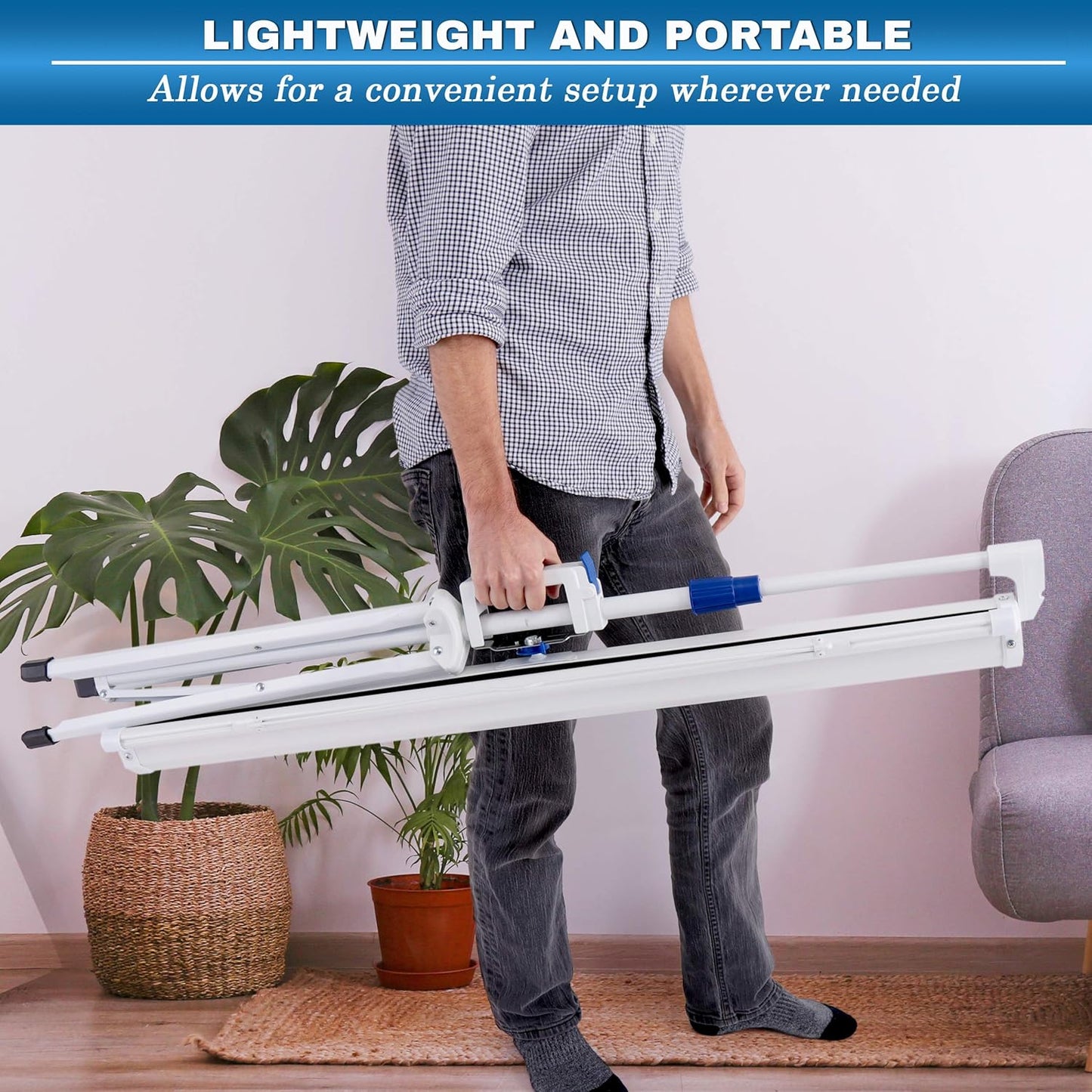 Pyle 40-Inch Portable Projector Screen with Tripod Stand - Lightweight and Durable Movie Projector Screen, Easy Pull Setup, 4:3 Aspect Ratio, Perfect for Indoor/Outdoor Use, Schools & Conferences