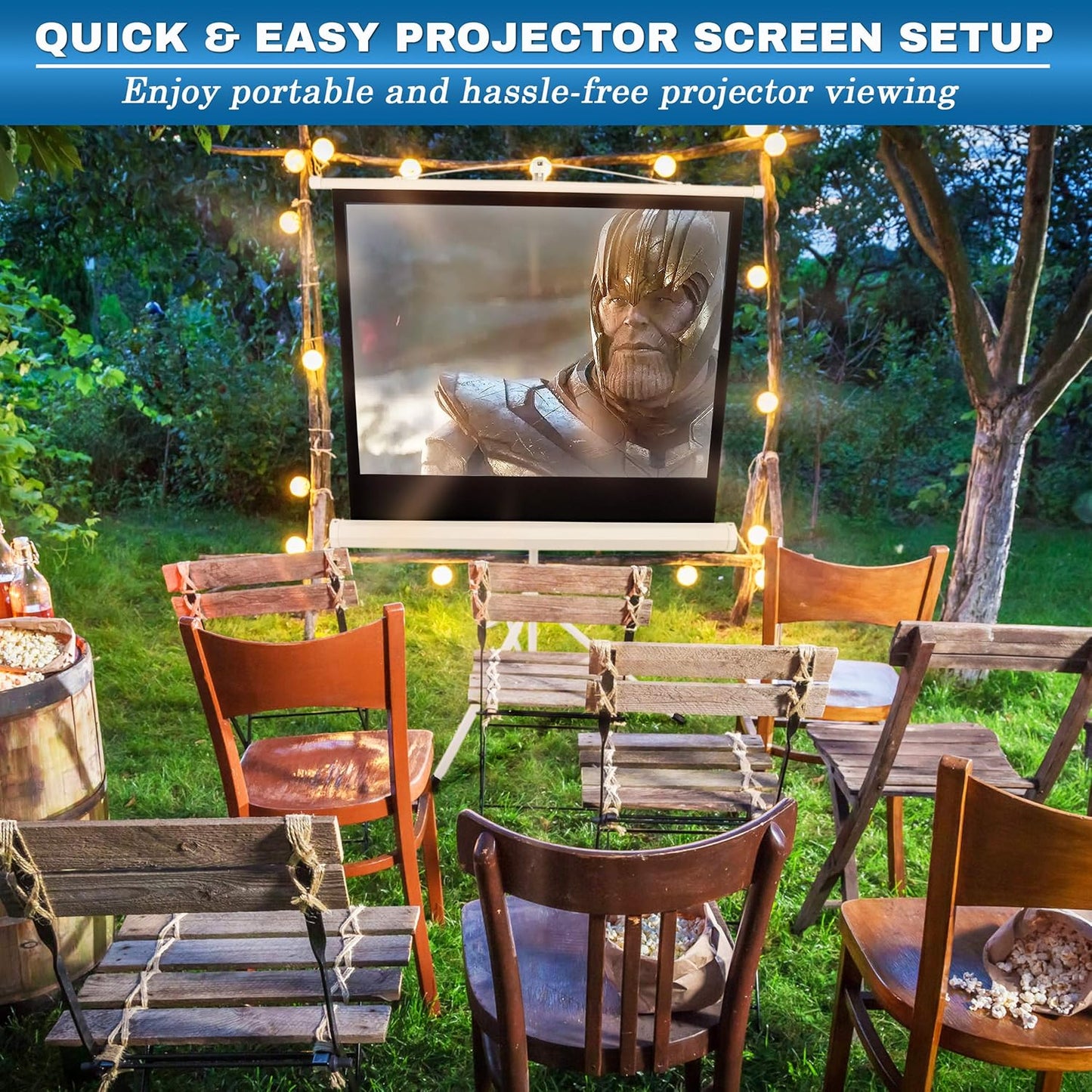 Pyle 40-Inch Portable Projector Screen with Tripod Stand - Lightweight and Durable Movie Projector Screen, Easy Pull Setup, 4:3 Aspect Ratio, Perfect for Indoor/Outdoor Use, Schools & Conferences